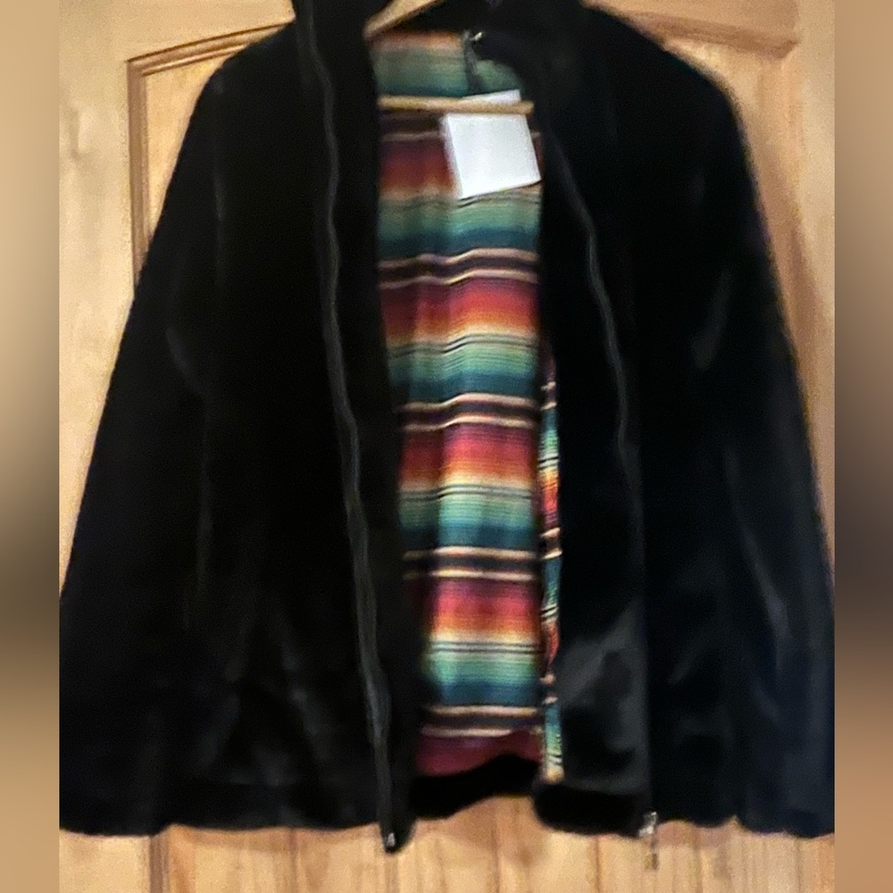 NWT Crazy Train Black Faux Fur Jacket Sz L - Picture 3 of 5